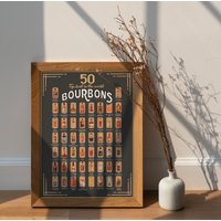 Scratch Poster Der 50 Besten Bourbons - Für Whisky Liebhaber, Bar, Game Room Oder Man Cave Geschenk Für Ihn Home Bar Thema Weihnachtsgeschenk von WowScratchoff