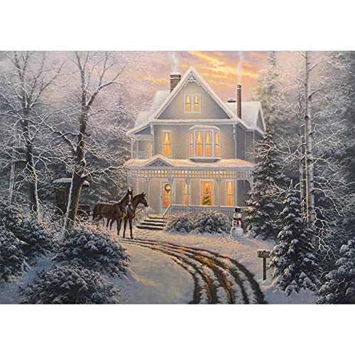 5D Diamond Painting Diamant Malerei Painting Bilder, Wowdecor Schloss Pferd Winter Schnee Baum Full Set Groß DIY Diamant Gemälde Malen Nach Zahlen von WOWDECOR