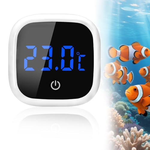 Aquarium-Thermometer – Mini Thermometer Aquarium Digital mit Hochpräzisionssensor und Led für Fischbehälter, Süßwasser- und Meerwasser-Aquarien von Wowfast