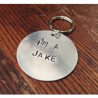 Personalisierte Haustiermarke - Handgestempeltes Aluminium, Messing, Kupfer von WowieGoods