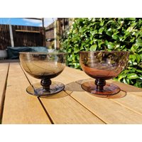 2 Einzeln Erhältliche Vintage Glasschalen, Die Ursprünglich Zum Verzehr Von Kirschen 1960-70Er Jahre Verwendet Wurden von WowieZowieShop