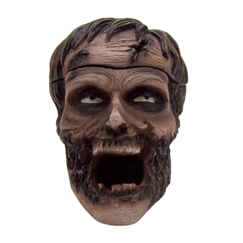 Gruseliger Zombie-Aschenbecher mit abnehmbarer Stirn, freistehende Halloween-Dekoration, Gothic-Akzentstück, 15,2 cm von Wowser