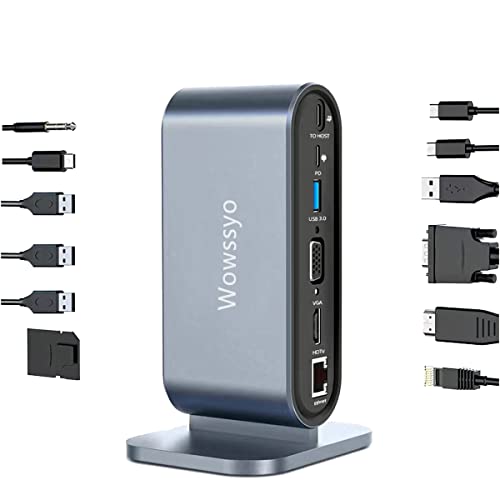 USB C HDTV Hub, Wowssyo 12 in 1 USB C HDTV 4K Adapter, PD 100 W, 4 USB 3.0,SD/TF, Ethernet, VGA, Audio, MacBook Air/MacBook Pro Adapter, iPad Adapter, HP, Switch,Laptop und andere Typ C Geräte USB C HDTV Hub, Wowssyo 12 in 1 USB C HDTV 4K Adapter, PD 100 W, 4 USB 3.0,SD/TF, Ethernet, VGA, Audio, MacBook Air/MacBook Pro Adapter, iPad Adapter, HP, Switch,Laptop und andere Typ C Geräte von Wowssyo