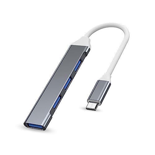 Hub USB C 3.0 Splitter 4 in 1 Mit 1 USB 3.0 und 3 USB 2.0 Ports - Kompatibel Mit MacBook Pro, Windows Laptops und Anderen Geräten Mit USB C - Grau Hub USB C 3.0 Splitter 4 in 1 Mit 1 USB 3.0 und 3 USB 2.0 Ports - Kompatibel Mit MacBook Pro, Windows Laptops und Anderen Geräten Mit USB C - Grau von Wowssyo