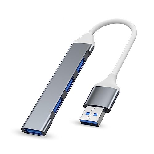 USB Hub 3.0 Splitter 4 in 1 Mit 1 USB 3.0 und 3 USB 2.0-Anschlüssen - Kompatibel Mit MacBook Pro, Windows Laptops und Anderen Geräten - Grau USB Hub 3.0 Splitter 4 in 1 Mit 1 USB 3.0 und 3 USB 2.0-Anschlüssen - Kompatibel Mit MacBook Pro, Windows Laptops und Anderen Geräten - Grau von Wowssyo