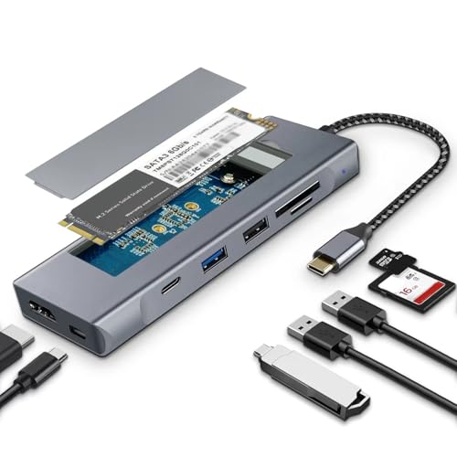 USB C Hub, Docking Station USB-C adapter 11-in-1 multiport mehrfachstecker verteiler für MacBook Pro Air M1, 4K 60Hz HDMI, 3 USB 3.2 10Gbps, VGA, Ethernet Lan, 100WPD, für iPad & weitere Type-C Geräte USB C Hub, Docking Station USB-C adapter 11-in-1 multiport mehrfachstecker verteiler für MacBook Pro Air M1, 4K 60Hz HDMI, 3 USB 3.2 10Gbps, VGA, Ethernet Lan, 100WPD, für iPad & weitere Type-C Geräte von Wowssyo