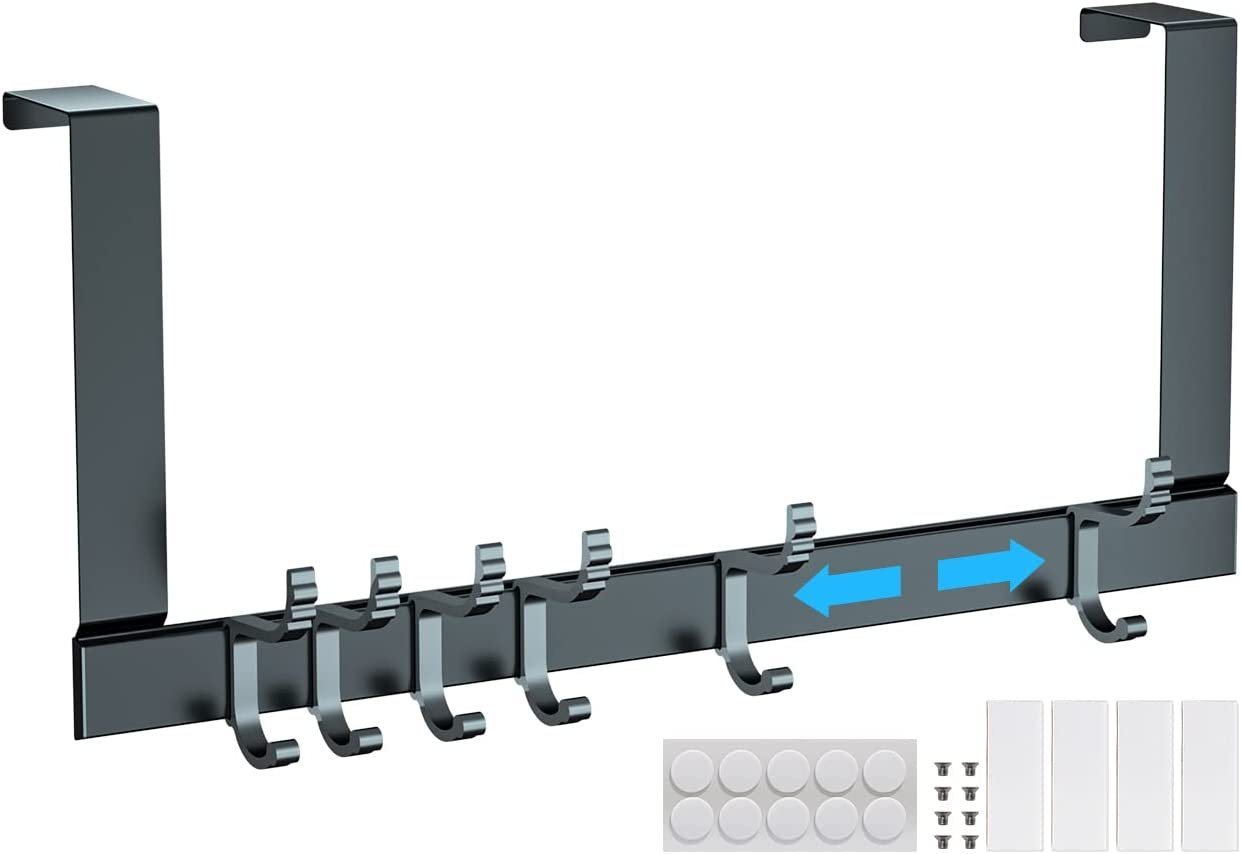 Wowstar Türhaken Wowstar Türhaken: 6 Schiebehaken, praktisch und stylisch., Türen, Badezimmer, Gästebad, Gästeraum, Hotel, (Wowstar Türhaken: 12 Haken, leichtes Aluminium, kratzschutz, universelle Passform), 12 Haken, Aluminium, Platzsparend von Wowstar