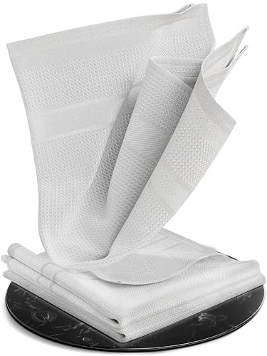 Wowtowelz Poliertuch, Fenstertuch, Mikrofasertücher, Glaspoliertuch, Putztücher 3er Set Haus, Küche, Fenster, Glas & Auto (3er Set - 40x40 cm, Hellgrau) von Wowtowelz