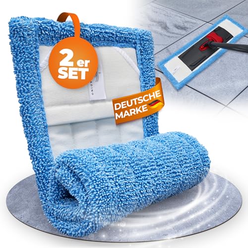 Wowtowelz Wischmopp Bezug Bodenwischer Wischbezug Fliesen und Steinböden (Intense Plus, 40 cm - 2 Stück) von Wowtowelz