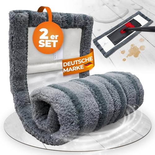 Wowtowelz Wischmopp Bezug Bodenwischer Wischbezug Kraftvolle Reinigung für Starke Verschmutzung (Power Clean, 40 cm - 2 Stück) von Wowtowelz