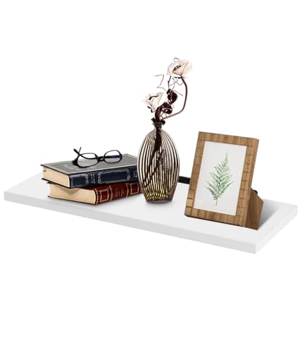 1-Layer Wandregal, Wandregal Weiß, Schweberegal 40 x 15 x 1.5 cm, Weiß Wand Regal, Schwebendes Regal, Modern Einfach Wandboard, Regal Wand Geeignet für Schlafzimmer, Küchen, Büros, Wohnzimmer usw 1-Layer Wandregal, Wandregal Weiß, Schweberegal 40 x 15 x 1.5 cm, Weiß Wand Regal, Schwebendes Regal, Modern Einfach Wandboard, Regal Wand Geeignet für Schlafzimmer, Küchen, Büros, Wohnzimmer usw von Woxovo
