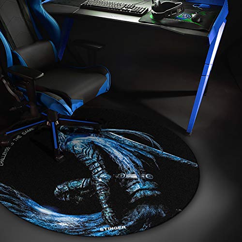 Woxter-Stinger-Bodenpad Blau - Boden-Gaming-Teppichboden, Bodenschutz-Teppich - wasserbeständig, waschbar, 100% Mikrofaser, Durchmesser 120cm, blaue Farbe von Woxter