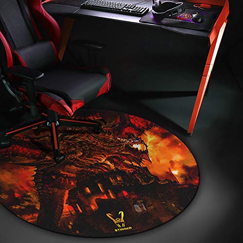Woxter Stinger-Grundriss-Netzwerke - Boden-Gaming-Matte, Bodenschutzmatte - wasserbeständig, waschbar, 100% Mikrofaser, Durchmesser 120 cm, rote Farbe von Woxter