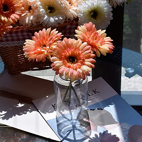 Wpond 1Pcs Künstliche Blumen, Künstliche Gerbera-Blume, für Home Office Garten Party Hochzeit Grab DIY Dekoration (Durchmesser 3,9 Zoll) 1 Orange von Wpond