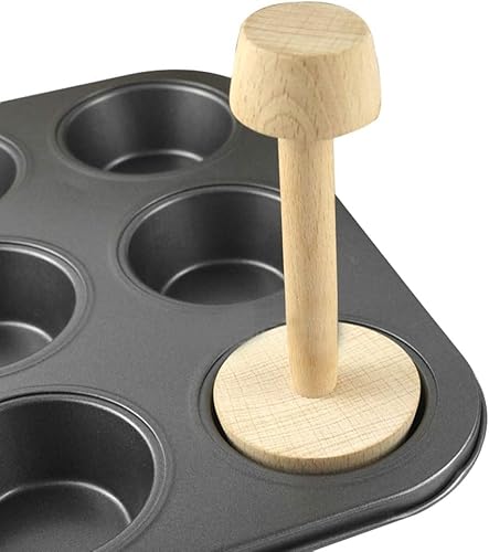 Tart Tamper Pastry Tamper Double Side Wooden Egg Tart Tamper Mold DIY Cake Pastry Pusher for Kitchen Party Baking Tool,Pie,Tart and Quiche Pans,Double-Sided Pastry Pusher Tool for Egg,Kitchen Bakeware von Wpppan