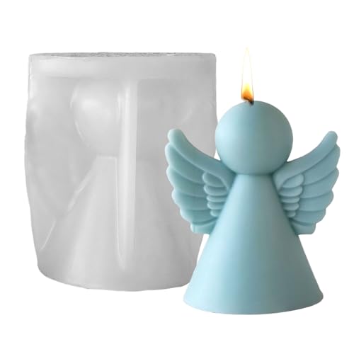 Engel Silikonform, 3d Engel Figur Kerzenform, niedliche Flügel Angels Epoxidharz Gussform für Schokoladen Backkerzenhandwerksseife, Easy Release von Wpsagek