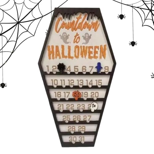 Halloween Countdown - Festliche Tischdekoration | Holztafel Zur Tagezählung Für Esstisch Nachttisch Schrank Wohnbereich von Wpsagek