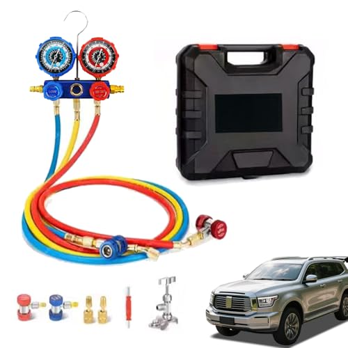 Klimaanlagen Manometer Set | Nachfüll Kit | Kältemittel Nachfüllset Für Heimwerkstatt Autoreparatur Werkstatt Wartung von Wpsagek