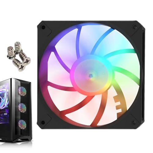 PC Case Lüfter - Computer -Hülle Cooler -Lüfter, RGB Silent Slim CPU Kühlerkühler für Home Workplace Game PC Build, Luftstromoptimierungswerkzeug PC Case Lüfter - Computer -Hülle Cooler -Lüfter, RGB Silent Slim CPU Kühlerkühler für Home Workplace Game PC Build, Luftstromoptimierungswerkzeug von Wpsagek