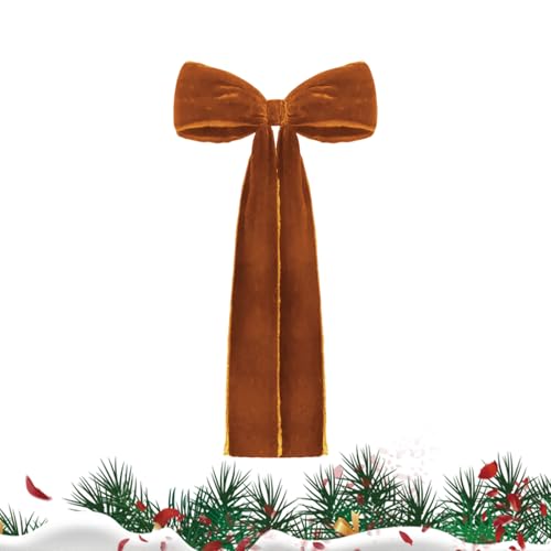 Samt-Weihnachtsschleifen, Samtschleifen für den Weihnachtsbaum,17,7 x 8,6 Zoll große Samtschleifen für den Weihnachtsbaum | Feiertagsbevorzugung, Baumspitze, Ornament, Bastelanhänger für von Wpsagek