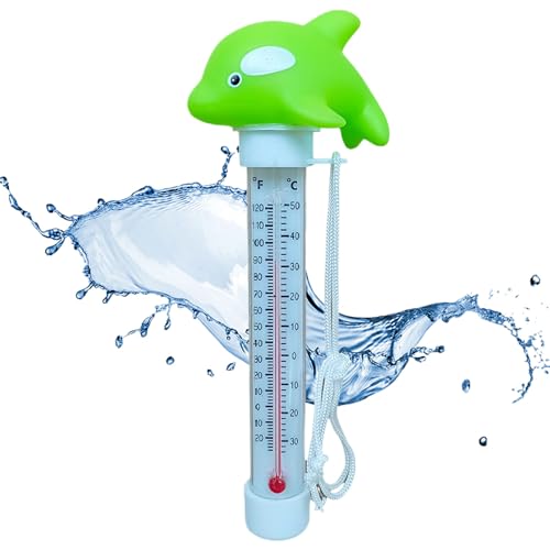 Schwimmender Pool Temperatur Tester | Einfach Ablesbarer Schwimmender Wassertester Mit Schnur | Tierförmig Einfach Ablesbar Teich Zubehör mit Schnur für Spas Aquarium Außenbereich Whirlpools von Wpsagek