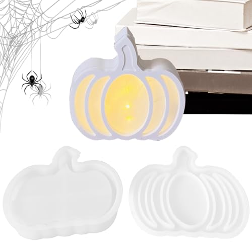 Silikonformen Zum Basteln,2 Stück Silicone Kürbisformen - Atmosphäre Lampe Basteln Deko Für Halloween Weihnachten Zuhause Dekoration Erwachsene Anfänger von Wpsagek