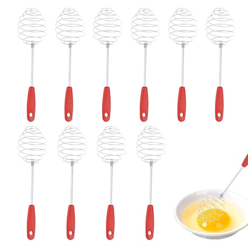 Spiral Schneebesen, 10 Stück Edelstahl Schneebesen Mit Federkern, Manuelles Mixgerät Für Soßen Milch Lebensmittel Mixen Backen Pfannkuchen Spiral Schneebesen, 10 Stück Edelstahl Schneebesen Mit Federkern, Manuelles Mixgerät Für Soßen Milch Lebensmittel Mixen Backen Pfannkuchen von Wpsagek
