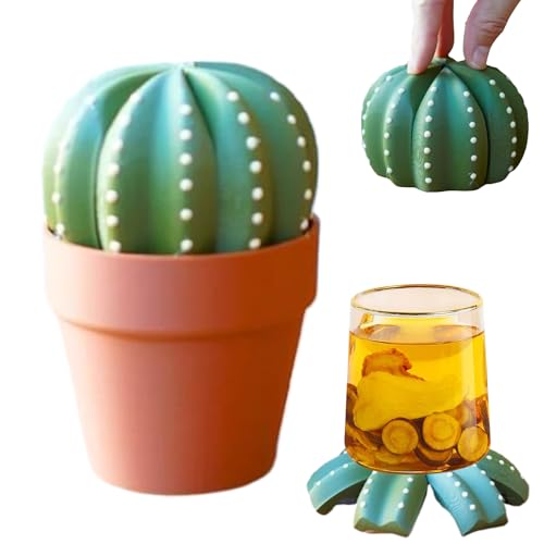Untersetzer Für Getränke | Kakteen Untersetzer Mit Blumentopfhalter | rutschfeste Matte 18 x 15 cm Für Tisch Schutz Schreibtisch Wohnzimmer Party von Wpsagek