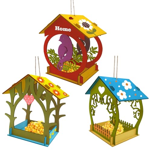 Vogelfutterhaus | Wetterfestes Holz-Vogelfutterhaus Mit Handbemalter Deko | Dekoratives Handbemaltes Wasserdichtes Vogelhäuschen Für Balkon Terrasse Garten & Fenster Vogelfutterhaus | Wetterfestes Holz-Vogelfutterhaus Mit Handbemalter Deko | Dekoratives Handbemaltes Wasserdichtes Vogelhäuschen Für Balkon Terrasse Garten & Fenster von Wpsagek