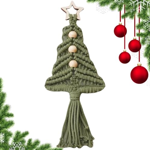 Wpsagek Handgefertigte gewebte Wandteppich-Quaste, Makramee-Weihnachtsbaum | Handgefertigtes gewebtes Baumdekor | Handgefertigte gewebte Behänge im Boho-Makramee-Stil für Schlafzimmer, Wohnzimmer, Wpsagek Handgefertigte gewebte Wandteppich-Quaste, Makramee-Weihnachtsbaum | Handgefertigtes gewebtes Baumdekor | Handgefertigte gewebte Behänge im Boho-Makramee-Stil für Schlafzimmer, Wohnzimmer, von Wpsagek