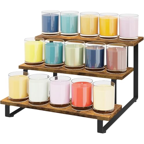 Wpsagek Holz Displayständer - Dreistufiges Tischregal Für Einzelhandel | Tragbarer Gerader Ausstellungsständer Für Küche Veranstaltungen Markt Catering Schmuck von Wpsagek