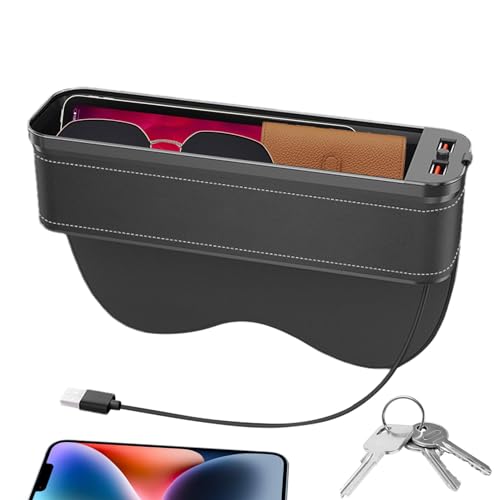 Wpsagek Sitzspalten-Aufbewahrung,Sitzspalten-Aufbewahrungsbox - Allzweck-Organizer für Vordersitze,Autositz-Organizer-Box, Autositz-Nahtfüller mit USB-Schnellladegerät und LED-Licht für alle Wpsagek Sitzspalten-Aufbewahrung,Sitzspalten-Aufbewahrungsbox - Allzweck-Organizer für Vordersitze,Autositz-Organizer-Box, Autositz-Nahtfüller mit USB-Schnellladegerät und LED-Licht für alle von Wpsagek