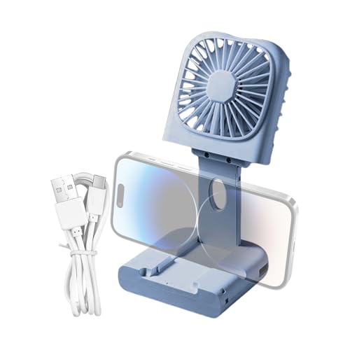 Wpsagek Tragbarer Ventilator für Reisen - Klappbarer Tragbarer Ventilator Mit Handyhalter Design - Outdoor-Kühlgerät Für Büro Einkaufen Fest Angeln Wandern von Wpsagek