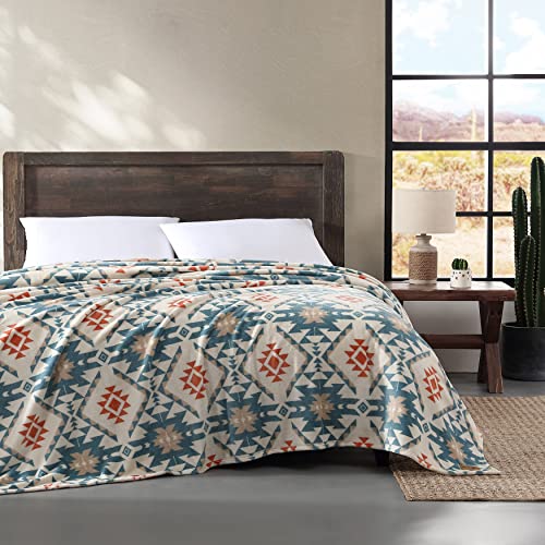Wrangler Decke für Doppelbett/Queensize-Bett, ultraweiches Plüsch-Fleece, wendbar, von Yellowstone inspiriert (Dakota-Grau, Doppelbett/Queen-Size-Bett) von Wrangler