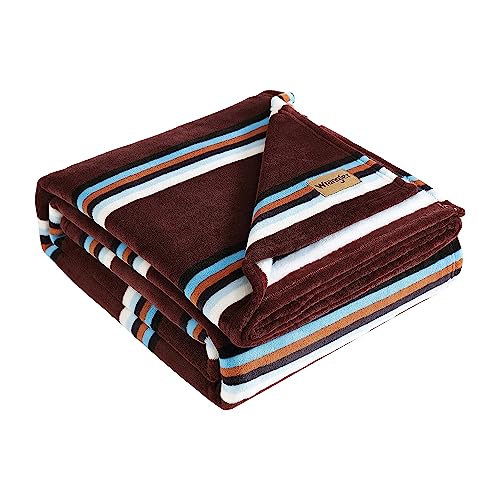Wrangler Queensize-Decke, ultraweiche Plüsch-Fleece-Bettwäsche, von Yellowstone inspiriert, gemütliche Heimdekoration für Bett oder Couch (Western-Sattelstreifen, rot, Queen) von Wrangler