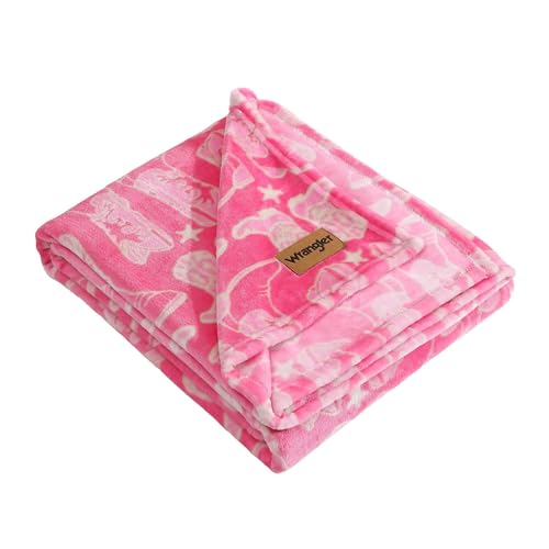 Wrangler - Wurfdecke, superweiches Premium-Plüschbettzeug, westlich inspiriertes luxuriöses Bettzeug, von Yellowstone inspiriert, Oeko-Tex Zertifiziert (Pink, 127 x 152 cm) von Wrangler