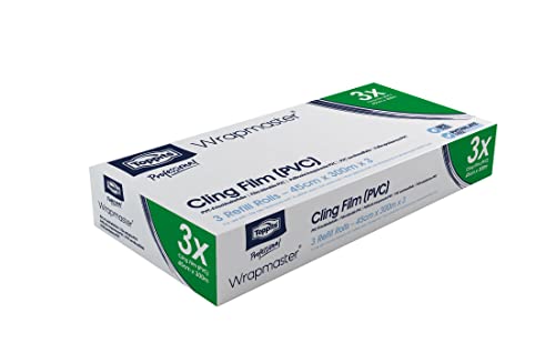 Wrapmaster 4500 Frischhaltefolie PVC-frei, Polyethylen (PE) oder Polypropylen (PP), 0.45 x 30 Meter, Einweg-Folie, Food wrap von Wrapmaster