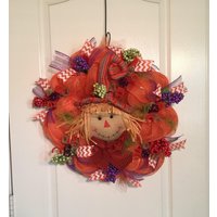 Herbst Tür Kranz - Kranz-Vogelscheuche Dekor-Herbst Kranz-Ernte Vogelscheuche Vordertür von WreathClassAndMore
