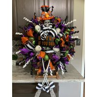 Skelett Kranz, Halloween Swag, Dekor, Dekoration von WreathsbyLaura