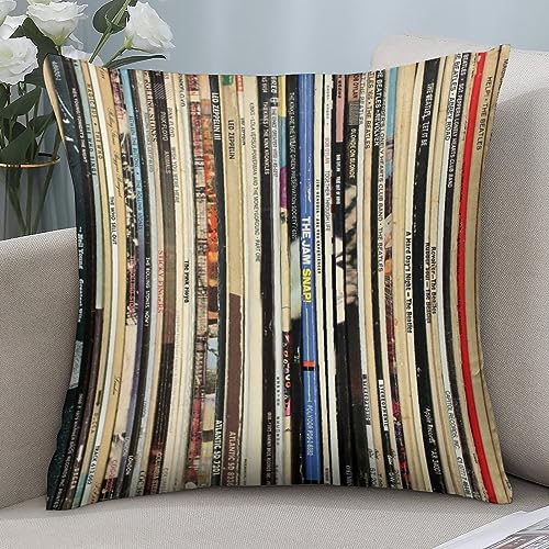 Wreioau Classic Rock Vinyl-Schallplatten-Kissenbezug, quadratisch, gemütlich, Heimdekoration, für Wohnzimmer, Sofa, Auto, 45,7 x 45,7 cm Wreioau Classic Rock Vinyl-Schallplatten-Kissenbezug, quadratisch, gemütlich, Heimdekoration, für Wohnzimmer, Sofa, Auto, 45,7 x 45,7 cm von Wreioau