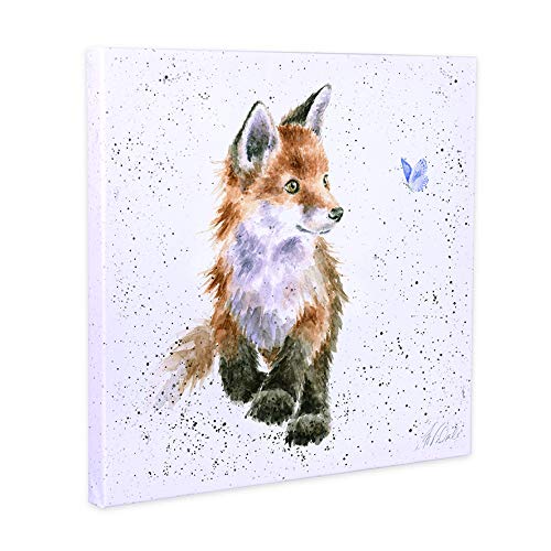 Wrendale Designs Leinwanddruck "Born To Be Wild" Fuchs auf weißer, quadratischer Leinwand, 50 cm von Wrendale Designs