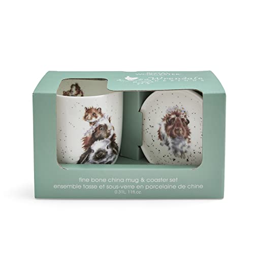 Wrendale Designs Keramik Tasse und Untersetzer-Set "Piggy in The Middle" von Wrendale Designs