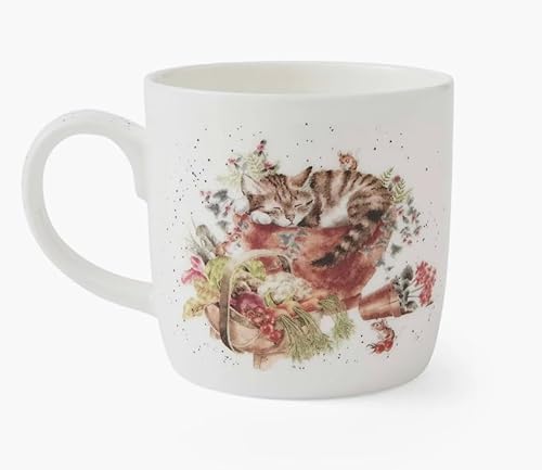 Royal Worcester Wrendale Deigns Sleeping on The Job Keramiktasse mit Hund und Katze, 0,3 l von Wrendale Designs