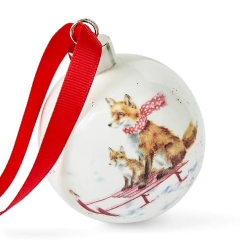 Royal Worcester Wrendale Designs The Sleigh Ride Keramikkugel Fuchs von Wrendale Designs