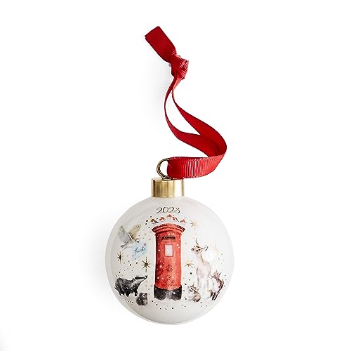 Royal Worcester Wrendale Designs Weihnachtskugel aus Keramik, Limitierte Auflage 2023 von Wrendale Designs