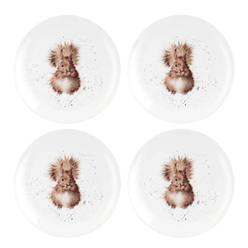 Royal Worcester Wrendale Dessertteller 20 cm in 4 Designs – Hase, Schnurrmmaus und Ente - White Squirrel Plate 20cm von Wrendale Designs