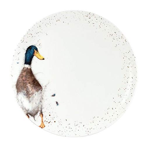 Royal Worcester Wrendale Dessertteller 26,5 cm in 4 Designs – Hase, Schnurrmmaus und Ente - White Plate Duck von Wrendale Designs