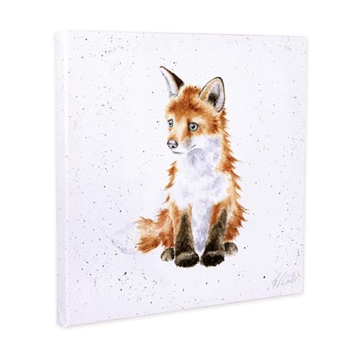 Wrendale Bild, Kinderzimmer, Tiermotiv, Leinwandbild, 20x20 cm, Geschenkidee, Babyzimmer Einrichtung, Dekoration, Geschenk zur Geburt (Maus mit Luftballons) von Wrendale Designs