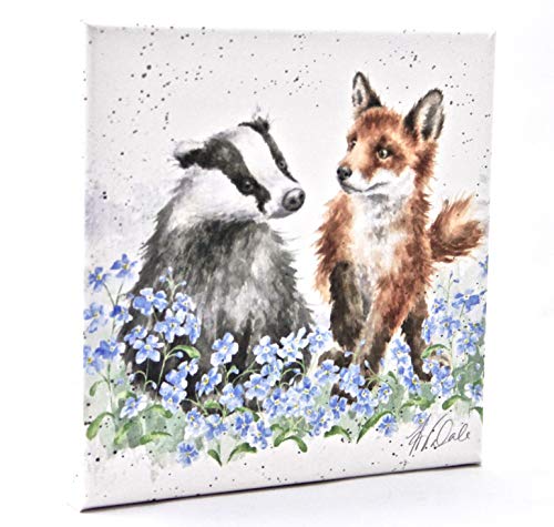 Wrendale Designs Dachs und Fuchs auf weißem Quadrat Leinwand 20 Zentimeter Vergiss mich nicht Wrendale Designs Dachs und Fuchs auf weißem Quadrat Leinwand 20 Zentimeter Vergiss mich nicht von Wrendale Designs