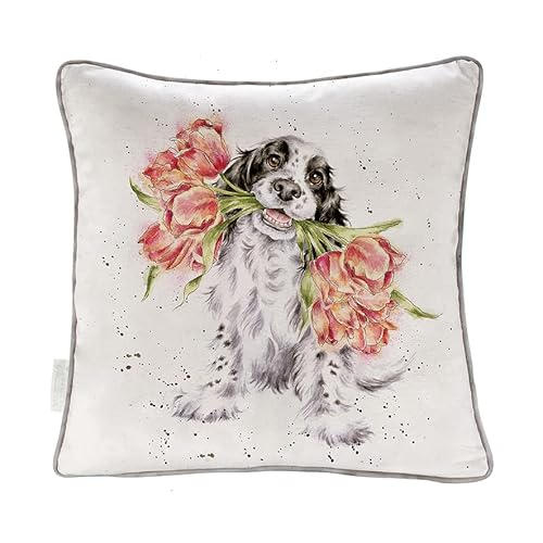 Wrendale Designs Kissen "Blooming With Love", Hund, Baumwolle, 40cm x 40cm von Wrendale Designs